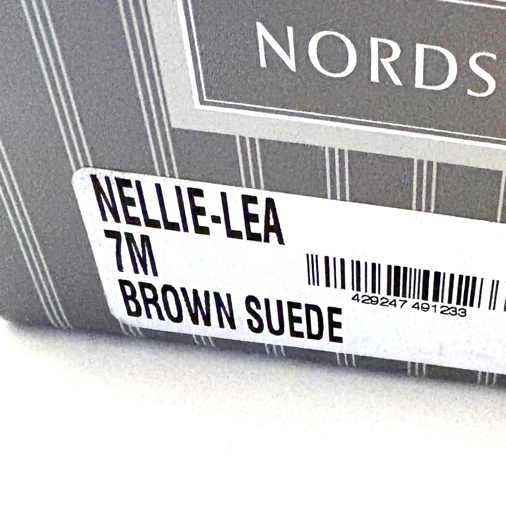 NORDSTROM Brown Suede Kitten Heels Mules - Picture 6 of 6